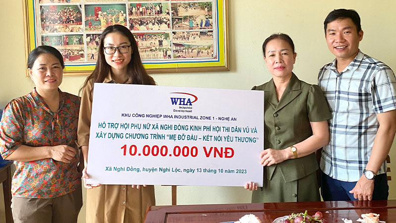 WHA Industrial Zone Nghe An supports funds to Nghi Hung Commune and Nghi Dong Commune Women's Union