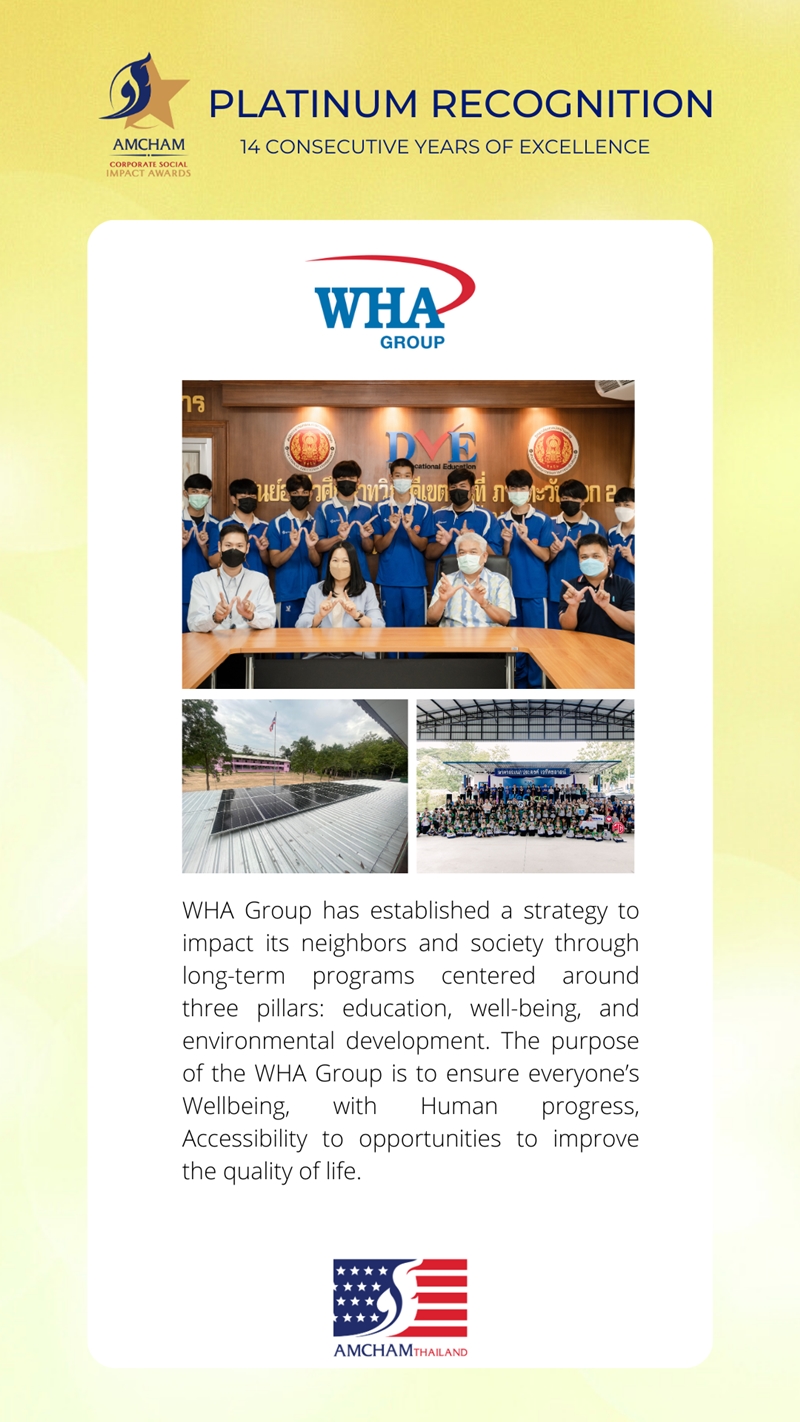 WHA Group Receives Platinum Award for 14th Consecutive Year